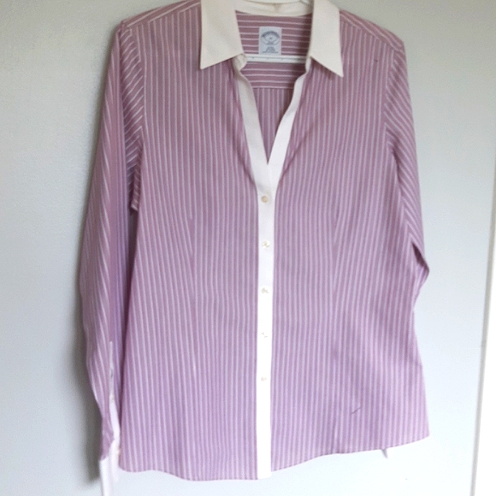 NWOT Brooks Brothers Classic Button Down size 12 vertical stripe